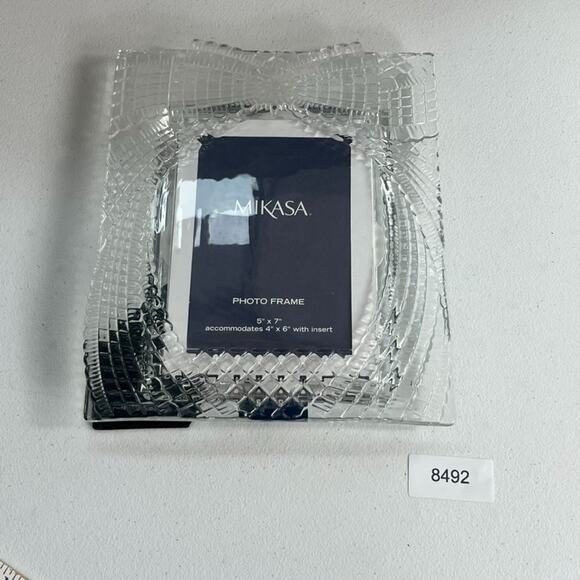 Mikasa Photo Frame Crystal Draped Bow Frame Home Décor 5x7 - Picture 7 of 7